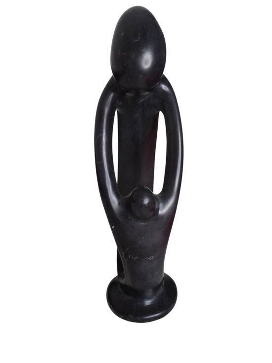 Handmade Other - Vintage Besmo Kenyan hand-carved black soapstone mother and child figure  Estate
